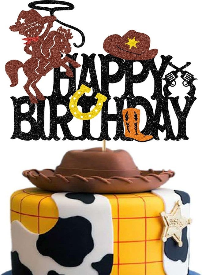 Confetti! Playful Kids' Cowboy Cake Topper - Eco-Friendly, Vibrant Wild West Adventure Decor for Child's Birthday Party - Image 1